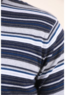 Pulover Barbati Selected Caspar Roll Neck Black Stripes Maritime Blue /Bright White